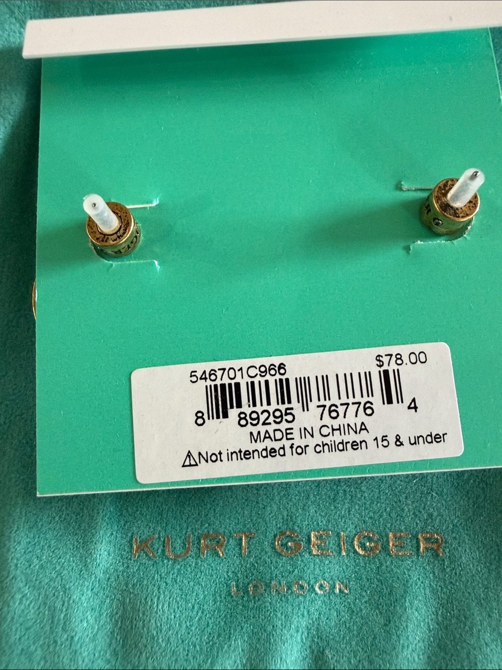 Kurt Geiger Rainbow Crystal Round Stud Earrings - Picture 3 of 3